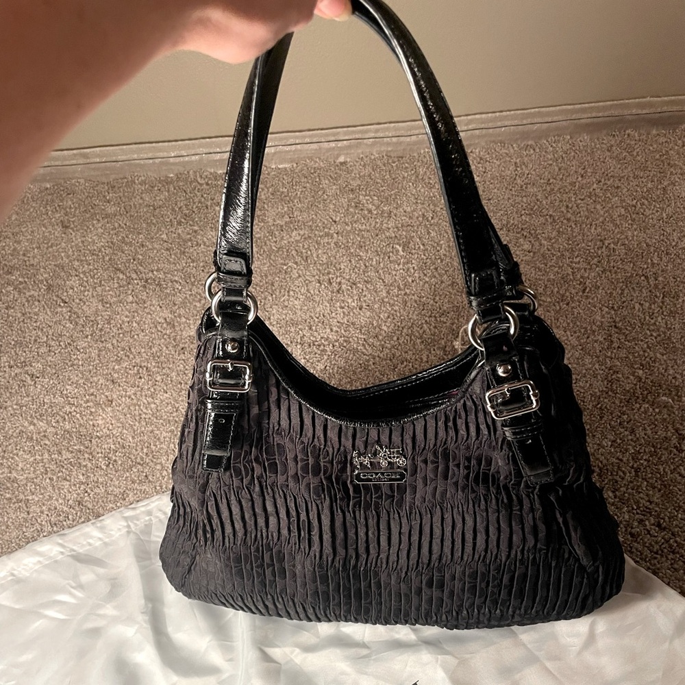 Coach Madison Maggie Gathered black shoulder bag model number is H126-18886